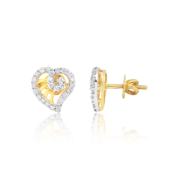 Classic Jewellery 0.56 Ct Round Diamond Earrings IGI Certified SI2-I1 18K Gold