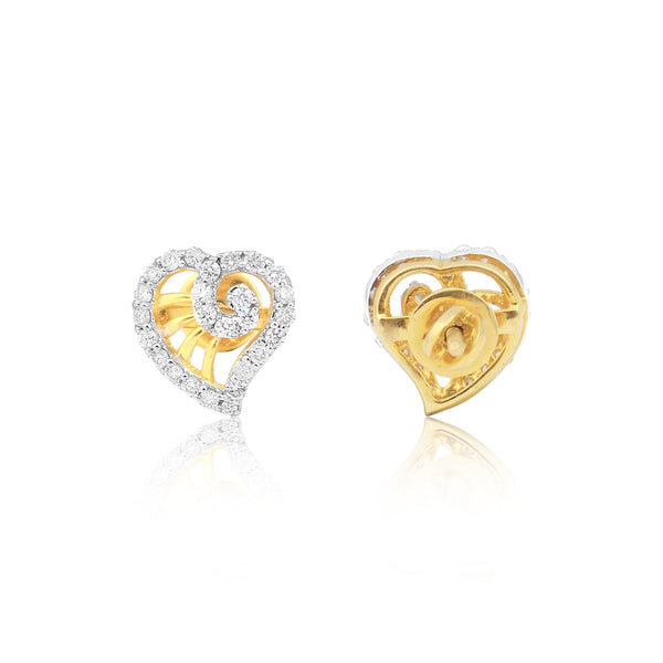 Classic Jewellery 0.56 Ct Round Diamond Earrings IGI Certified SI2-I1 18K Gold