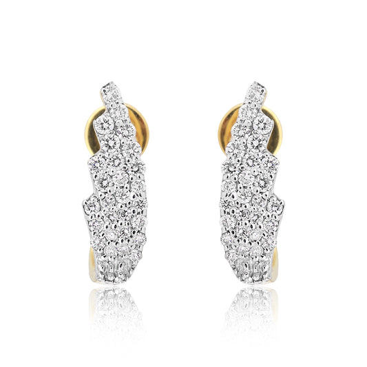 0.43 Ct Brilliant Cut Diamond Stud Earrings IGI Certified G-H VS 18K Gold