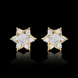 IGI Certified 0.59 Ct Diamond Earrings H-I I1-I2 Round 18K Gold Jewellery
