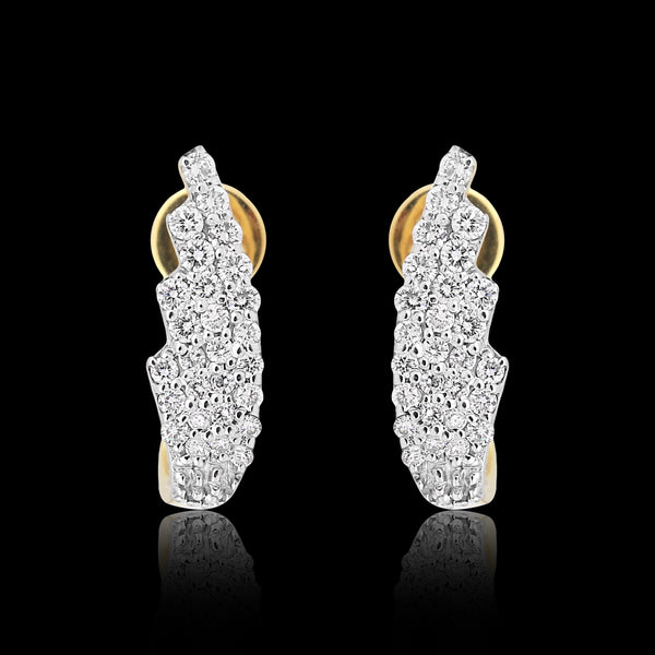 0.43 Ct Brilliant Cut Diamond Stud Earrings IGI Certified G-H VS 18K Gold