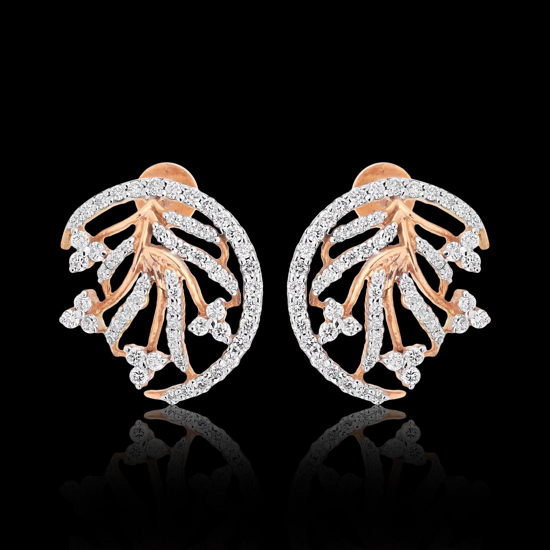 1.45 Ct Natural Diamond Stud Earrings IGI Certified H-I VS Round Brilliant Tops
