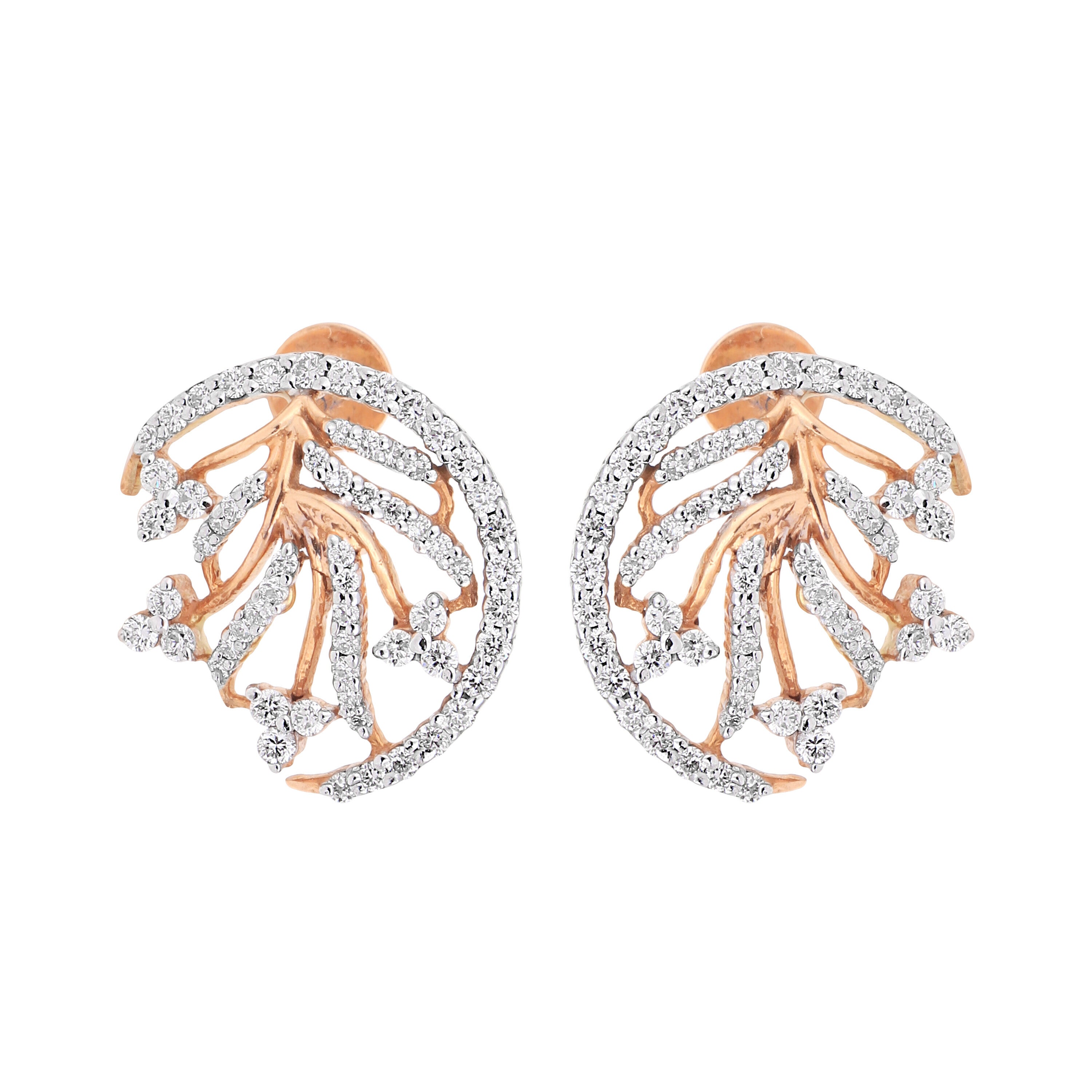 1.45 Ct Natural Diamond Stud Earrings IGI Certified H-I VS Round Brilliant Tops