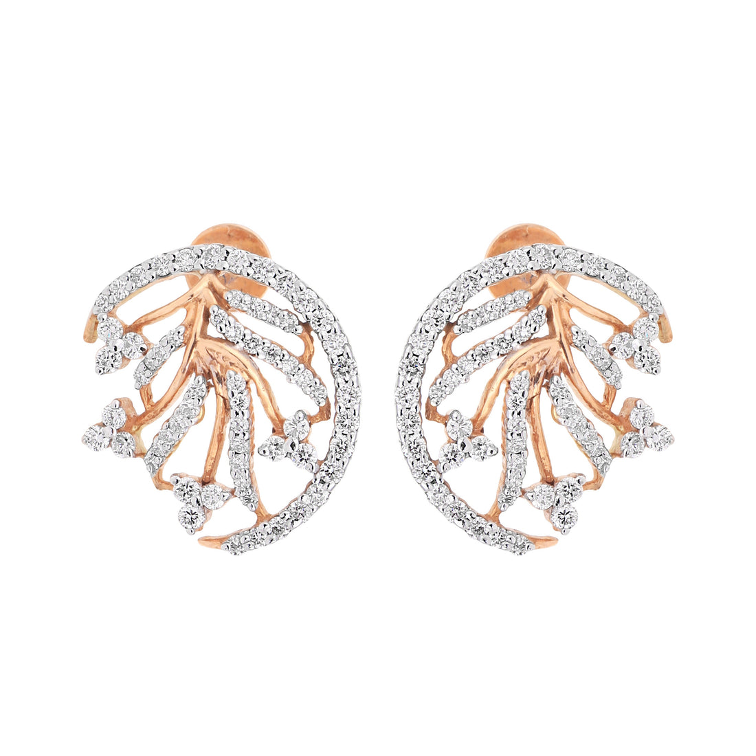 1.45 Ct Natural Diamond Stud Earrings IGI Certified H-I VS Round Brilliant Tops