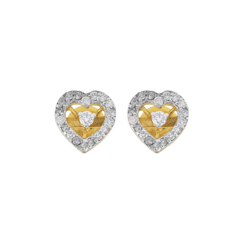 0.44 Ct Round Diamond Earrings IGI Certified G-H-I SI2-I1 18K Gold Jewellery