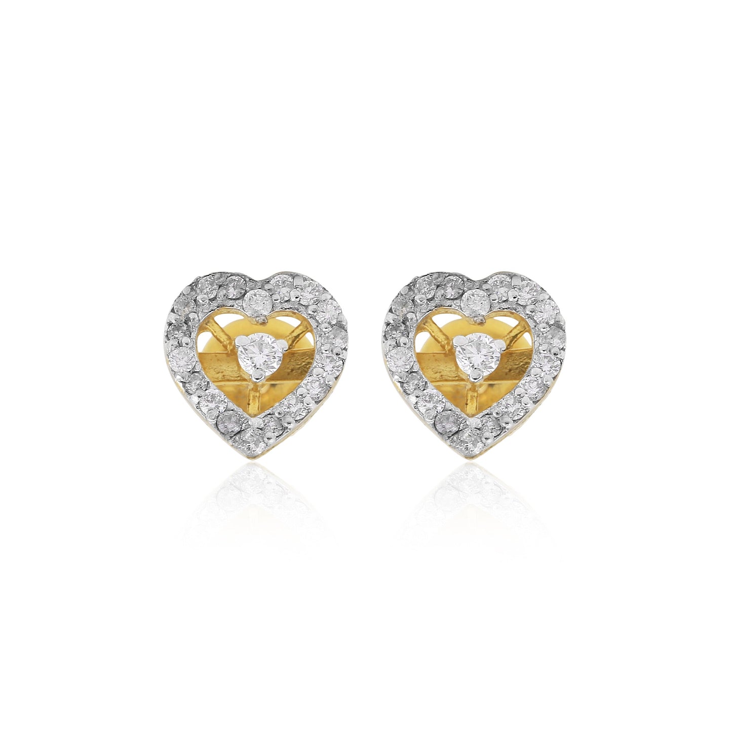 0.44 Ct Round Diamond Earrings IGI Certified G-H-I SI2-I1 18K Gold Jewellery