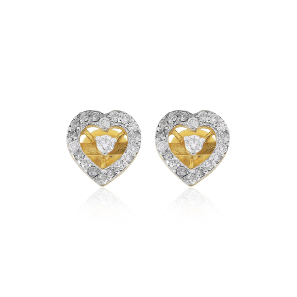 0.44 Ct Round Diamond Earrings IGI Certified G-H-I SI2-I1 18K Gold Jewellery