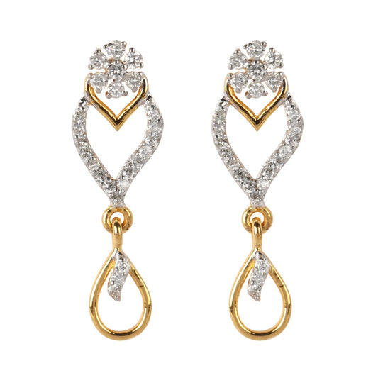 0.46 Ct Brilliant Diamond Stud Earrings 18K Gold IGI Certified H-I SI
