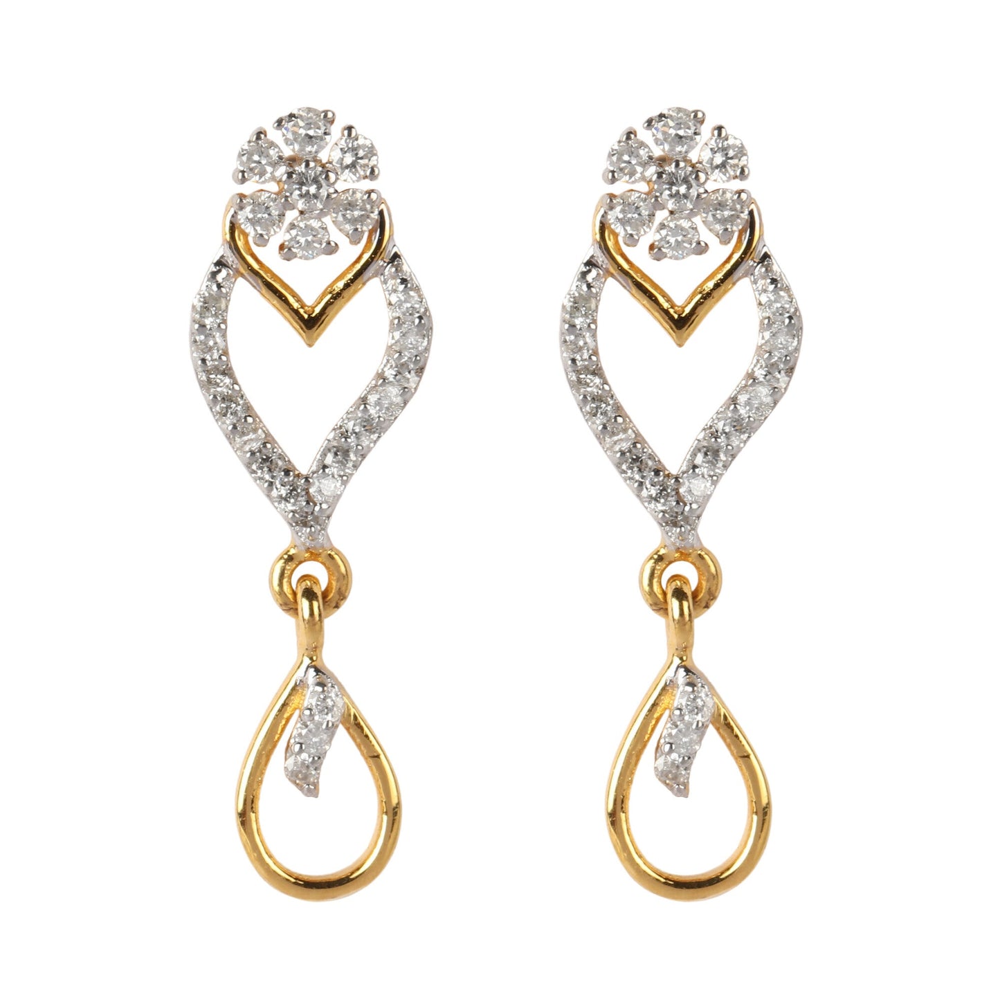 0.46 Ct Brilliant Diamond Stud Earrings 18K Gold IGI Certified H-I SI