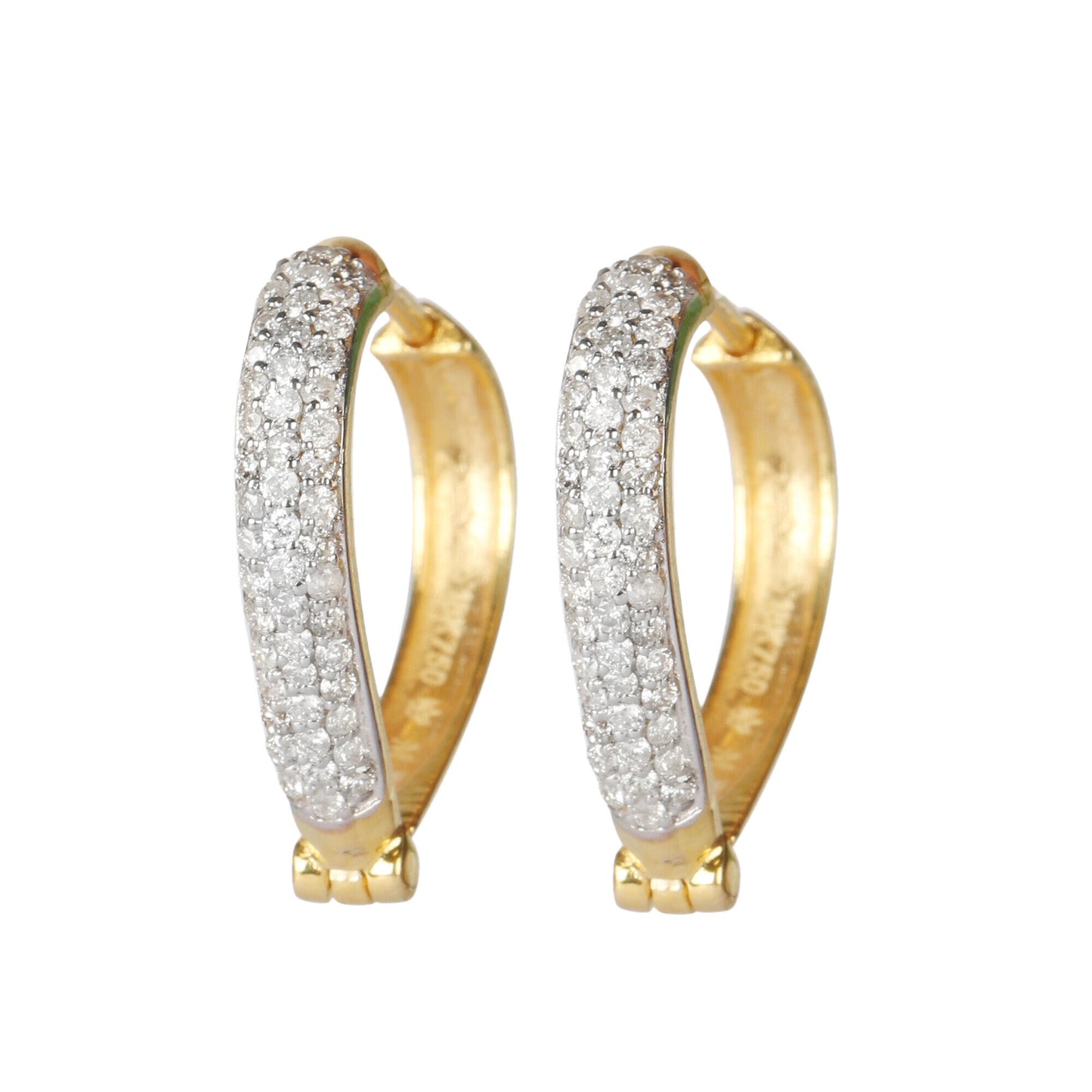18K Yellow Gold Drop Earrings with Natural Diamond 0.60 Ct. Certified
