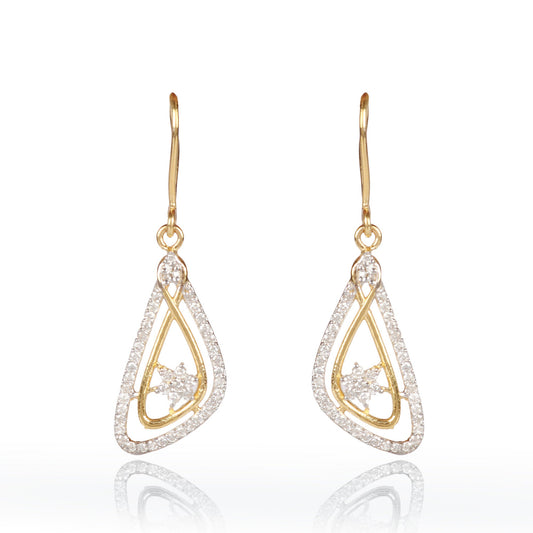 0.67 ct IGI Certified 18K Yellow Gold Stud Earrings with Natural Diamond
