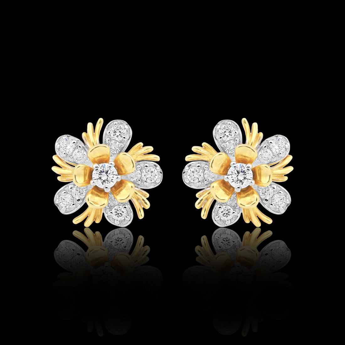 IGI Certified 0.47 Ct Diamond Stud Earrings G-H VS Brilliant Cut Tops