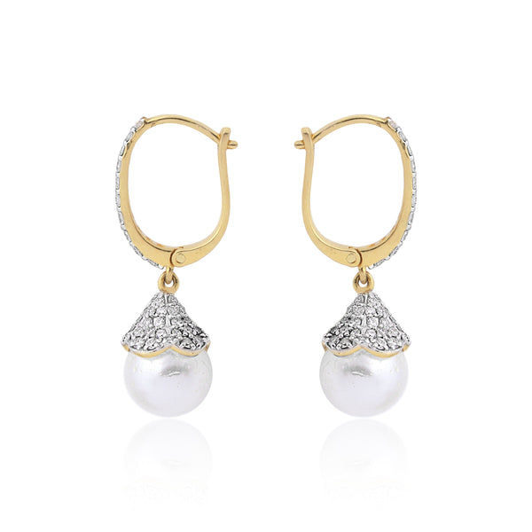 Elegant 0.78 Ct Natural Diamond Earrings IGI Certified H-I VS 18K Gold Tops