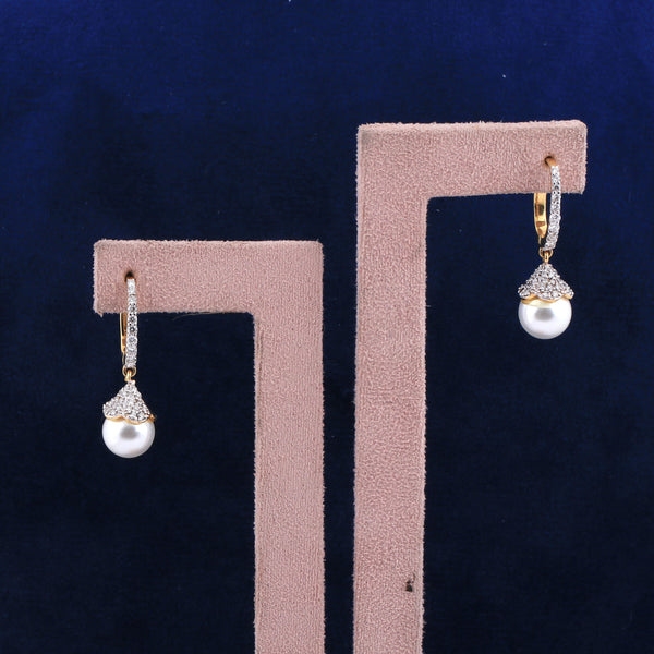 Elegant 0.78 Ct Natural Diamond Earrings IGI Certified H-I VS 18K Gold Tops