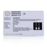 Elegant 0.78 Ct Natural Diamond Earrings IGI Certified H-I VS 18K Gold Tops