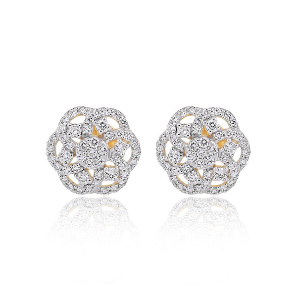 Stunning 1.12 Ct Diamond Stud Earrings IGI Certified G-H VS 18K Gold Gift