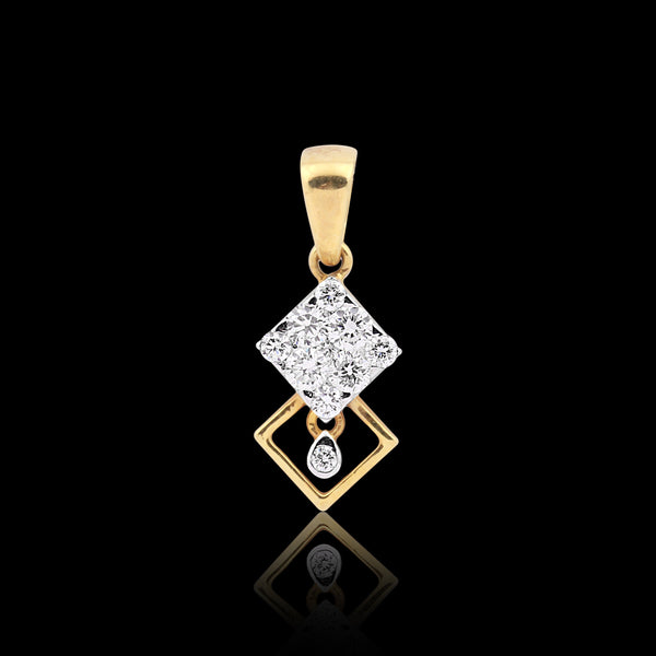 Classic 18K Gold Pendant 0.39 Ct IGI Certified Natural Diamond Jewellry - view 3