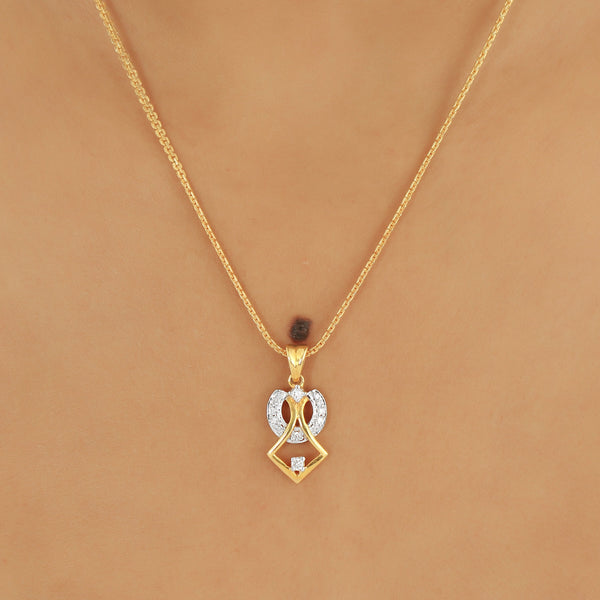 0.19 Ct IGI Certified Natural Diamond Necklace Pendant in 18K Gold - view 4