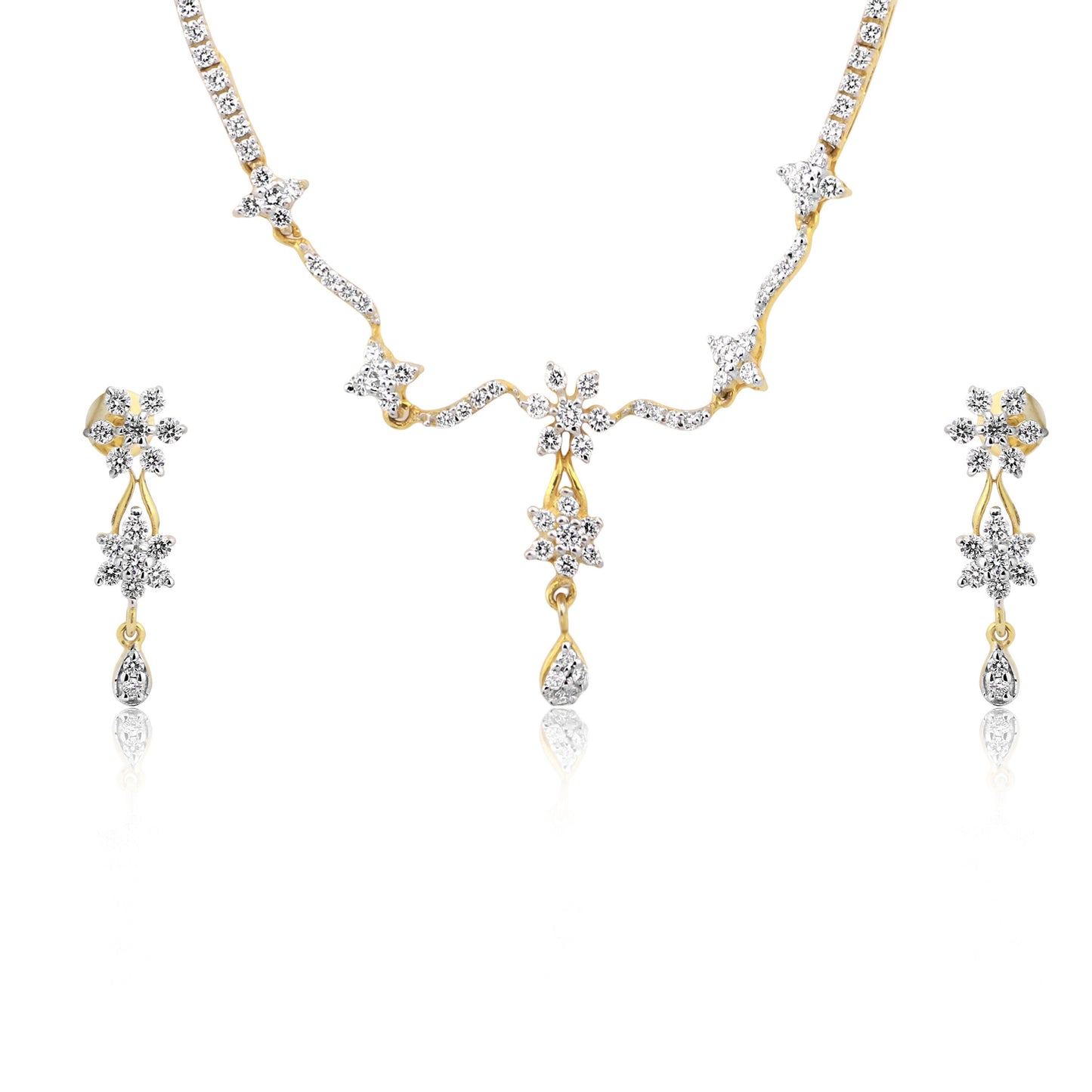IGI Certified 18K Gold Diamond Jewellery Set 2.03 Ct G-H VS Stylish Luxury Set - view 2