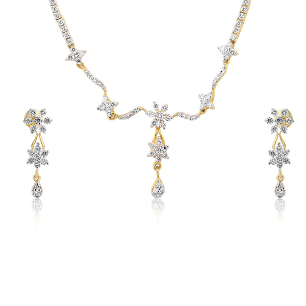 IGI Certified 18K Gold Diamond Jewellery Set 2.03 Ct G-H VS Stylish Luxury Set - view 2