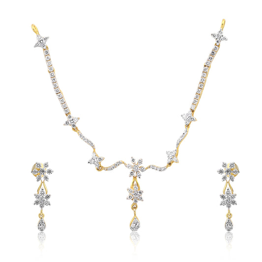 IGI Certified 18K Gold Diamond Jewellery Set 2.03 Ct G-H VS Stylish Luxury Set