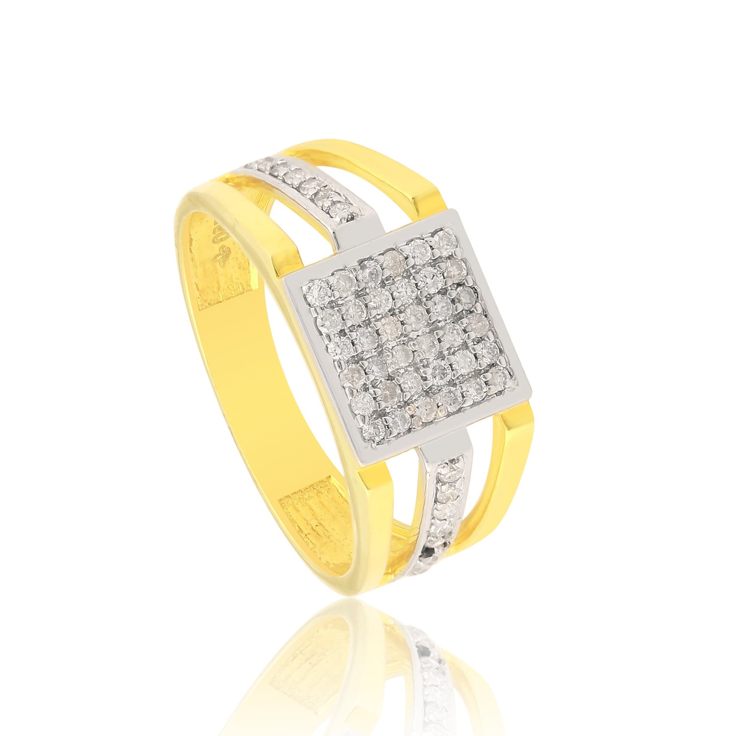 Premium Men's Diamond Ring 0.49 Ct 18K Gold IGI Certified H-I SI Statement Ring