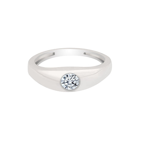0.50 Ct Natural Diamond Gents Ring 18K Gold IGI Certified J-K Color I1 Clarity