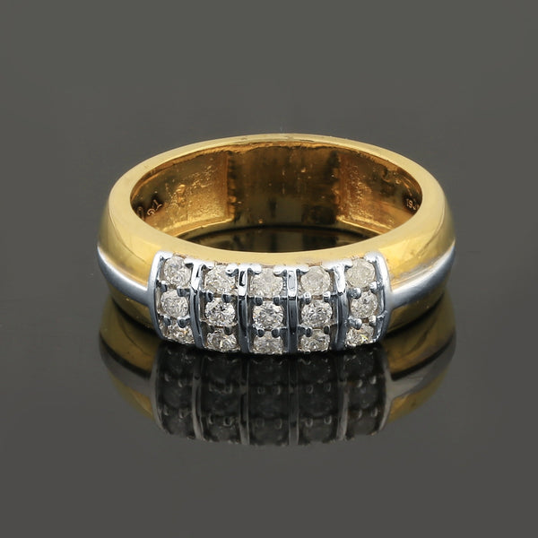 0.35 Ct Diamond Men's Ring 18K Gold IGI Certified H-I I1 Natural Diamond Ring