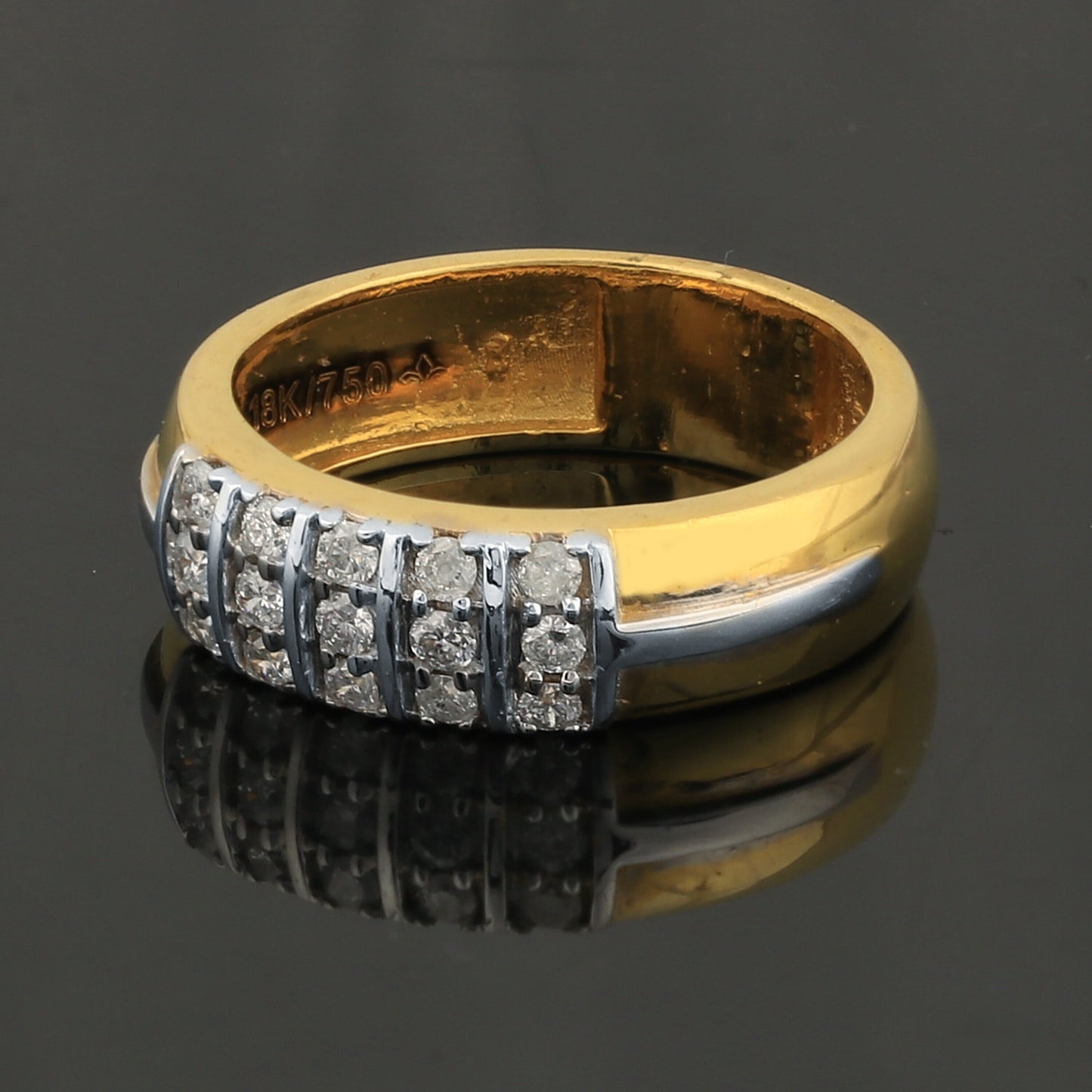 0.35 Ct Diamond Men's Ring 18K Gold IGI Certified H-I I1 Natural Diamond Ring