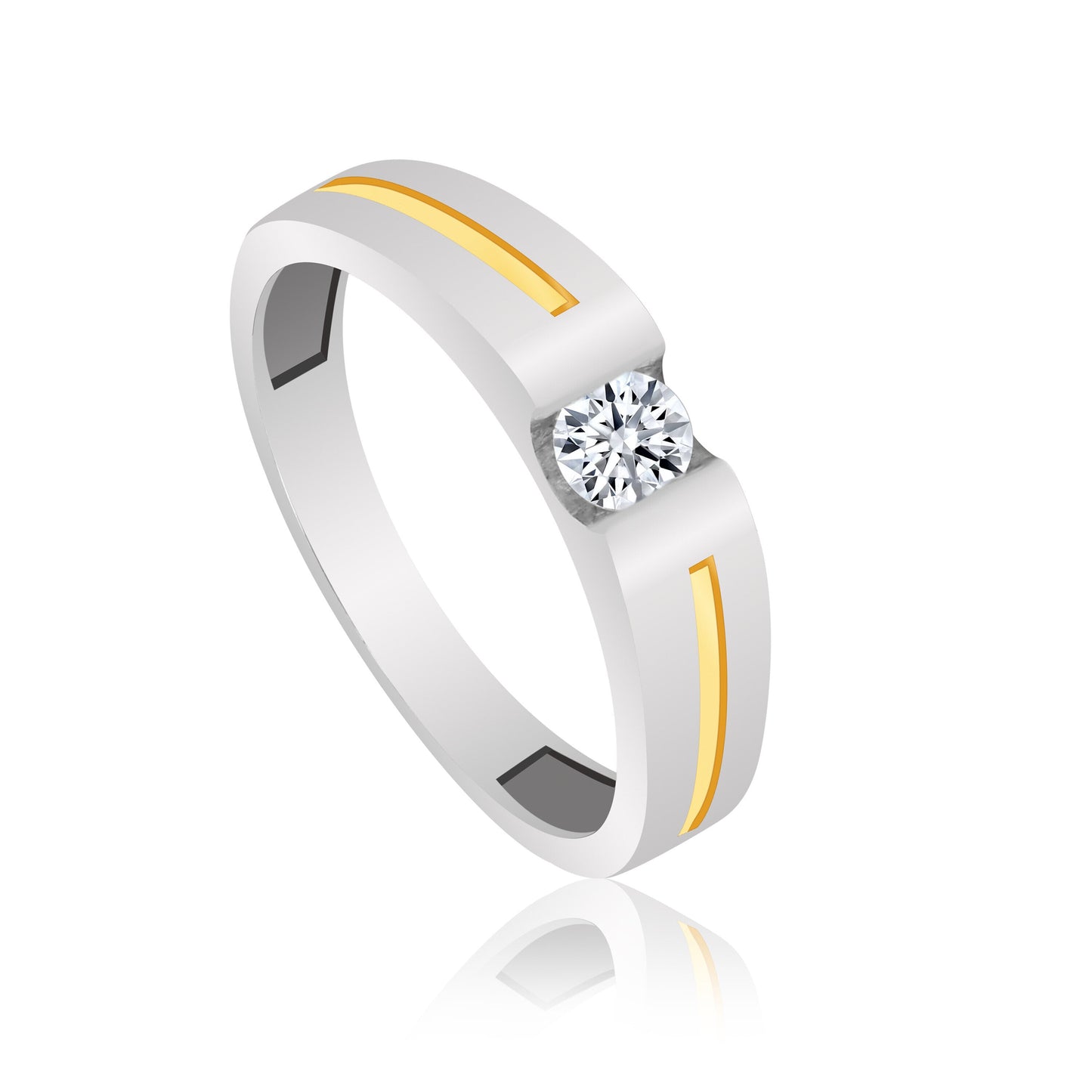 IGI Certified Diamond Gents Ring 0.30 Ct 18K Gold L-M SI Elegant Men's Jewellery