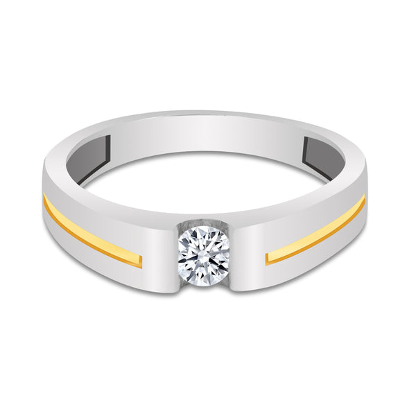 IGI Certified Diamond Gents Ring 0.30 Ct 18K Gold L-M SI Elegant Men's Jewellery
