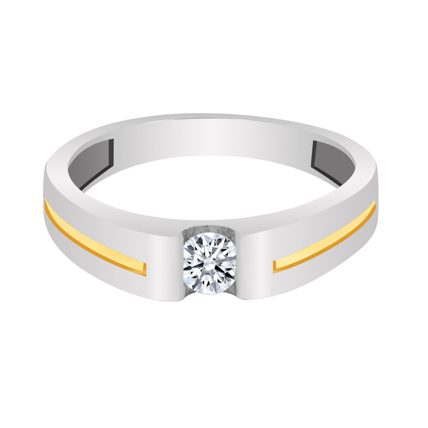 IGI Certified Diamond Gents Ring 0.30 Ct 18K Gold L-M SI Elegant Men's Jewellery