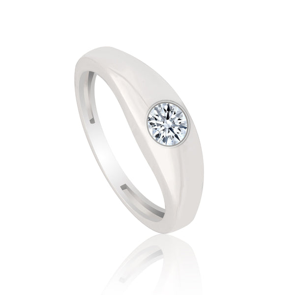 0.50 Ct Natural Diamond Gents Ring 18K Gold IGI Certified J-K Color I1 Clarity
