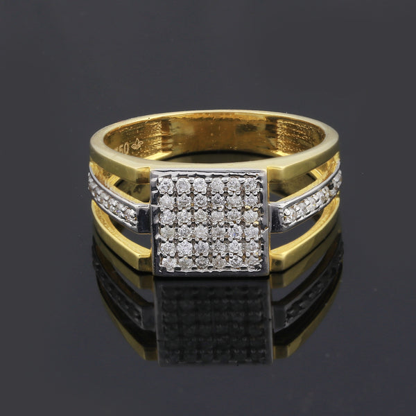 Premium Men's Diamond Ring 0.49 Ct 18K Gold IGI Certified H-I SI Statement Ring