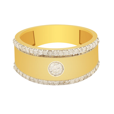 Luxury Men's Diamond Ring 0.67 Ct 18K Gold IGI Certified H-I SI Fine Jewellery