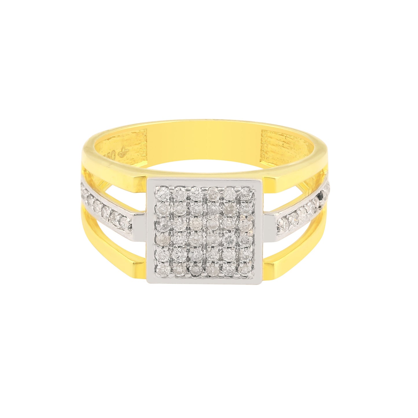 Premium Men's Diamond Ring 0.49 Ct 18K Gold IGI Certified H-I SI Statement Ring