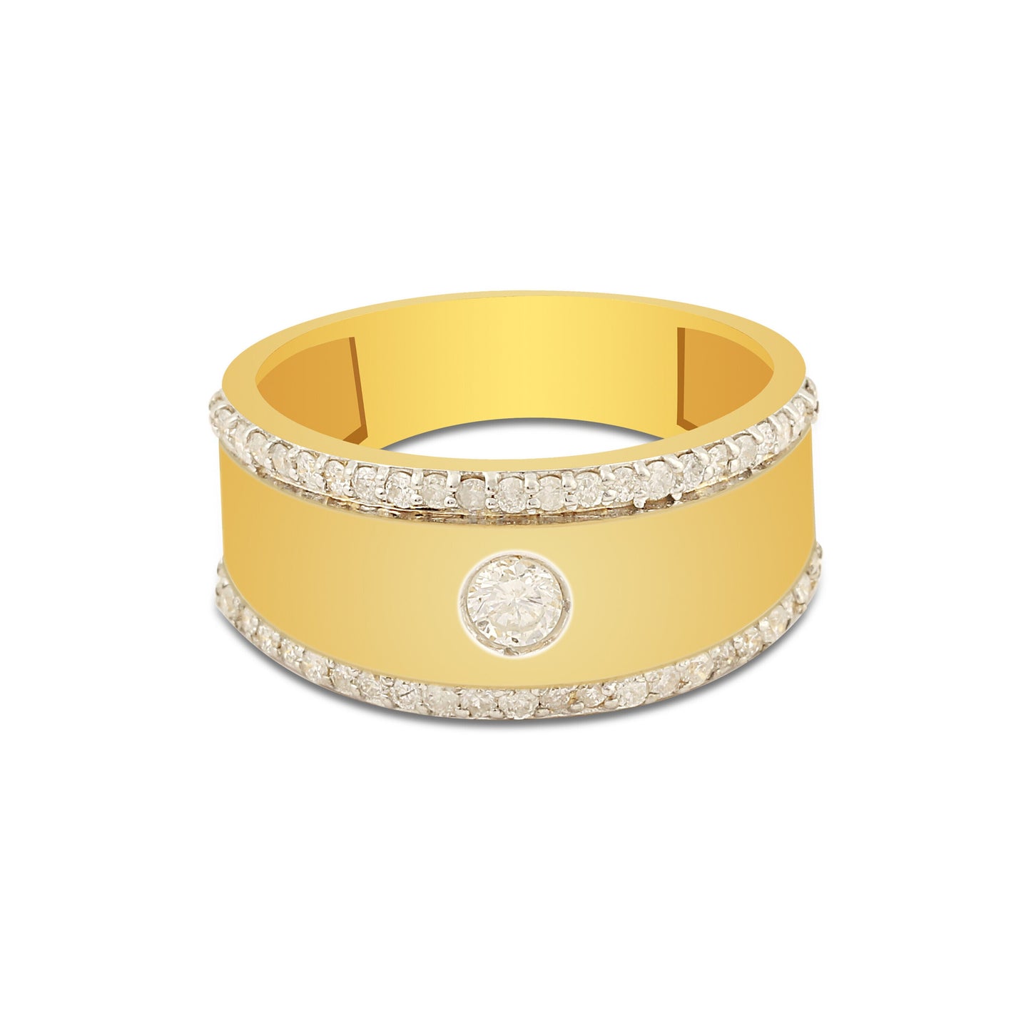 Luxury Men's Diamond Ring 0.67 Ct 18K Gold IGI Certified H-I SI Fine Jewellery