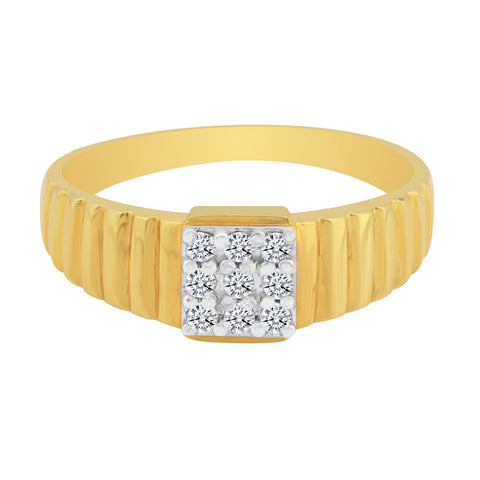 Natural Diamond Gents Ring 0.19 Ct 18K Gold IGI Certified H-I SI Men's Ring
