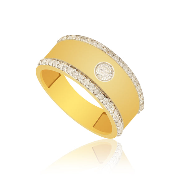 Luxury Men's Diamond Ring 0.67 Ct 18K Gold IGI Certified H-I SI Fine Jewellery
