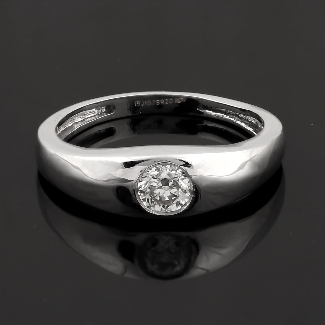 0.50 Ct Natural Diamond Gents Ring 18K Gold IGI Certified J-K Color I1 Clarity