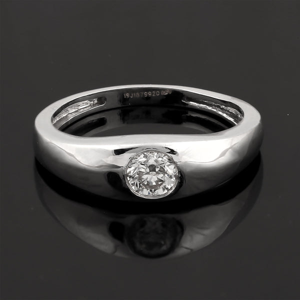 0.50 Ct Natural Diamond Gents Ring 18K Gold IGI Certified J-K Color I1 Clarity