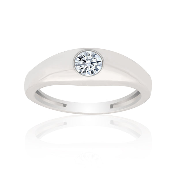 0.50 Ct Natural Diamond Gents Ring 18K Gold IGI Certified J-K Color I1 Clarity