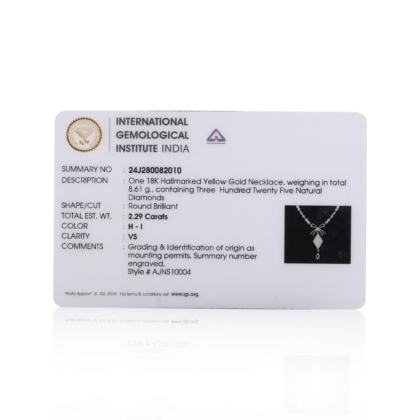 2.56 Ct Genuine Diamond Set IGI Certified 18K Gold H-I VS Women Jewellery - view 7