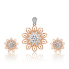 IGI Certified Diamond Pendant Necklace Set 0.71 CT 18K Gold Natural Diamonds