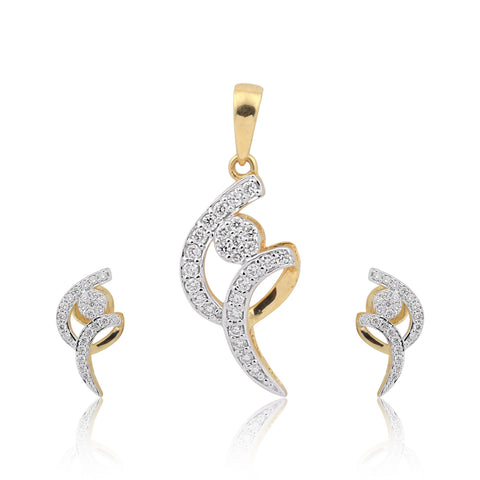 IGI Certified 18K Gold Diamond Necklace Pendant Set 0.71 Ct H-I VS Jewellery