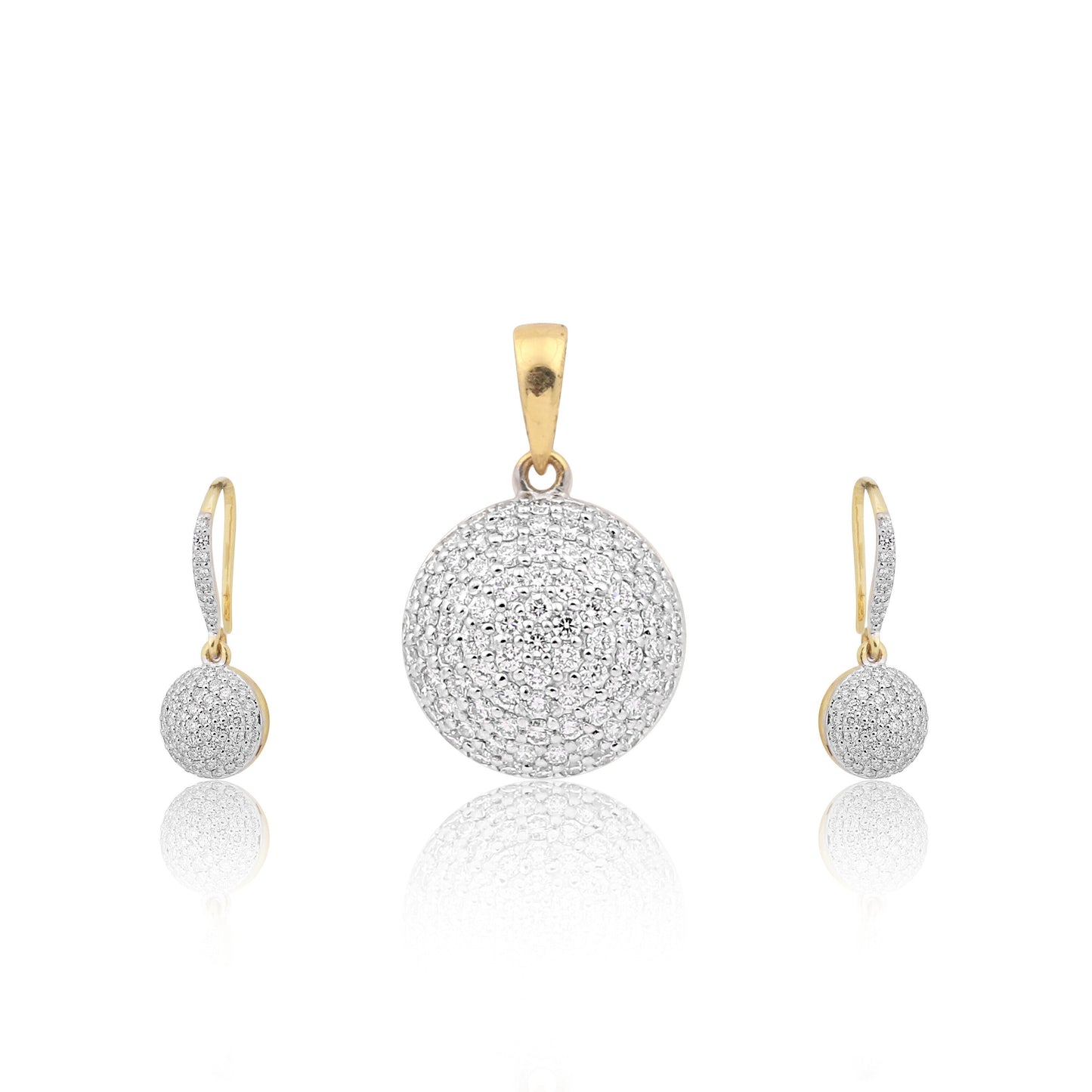 IGI Diamond Pendant Necklace Set 2.35 Ct G-H 18k Gold Natural Diamond Jewellery