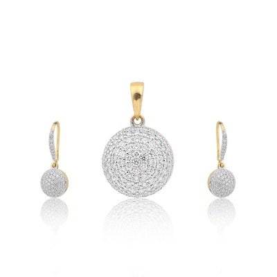 IGI Diamond Pendant Necklace Set 2.35 Ct G-H 18k Gold Natural Diamond Jewellery
