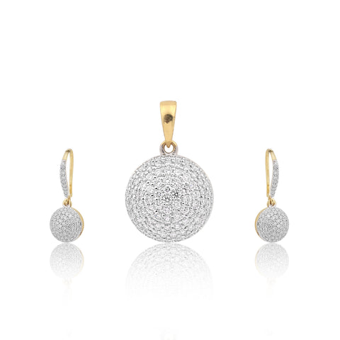 IGI Diamond Pendant Necklace Set 2.35 Ct G-H 18k Gold Natural Diamond Jewellery