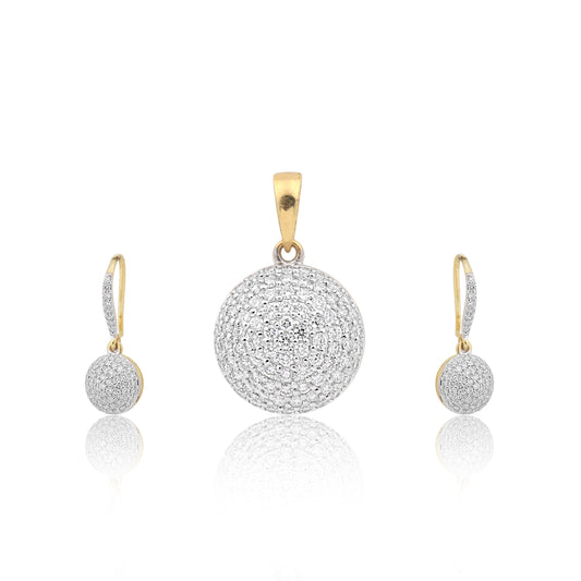 IGI Diamond Pendant Necklace Set 2.35 Ct G-H 18k Gold Natural Diamond Jewellery