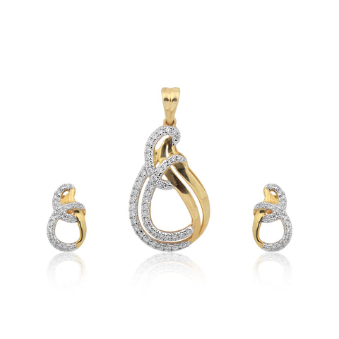 Natural Diamond Pendant Set 0.99 Ct G-H-I VS IGI Certified 18K Gold Necklace
